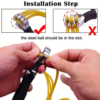 High power aluminum alloy slingshot with rubber band