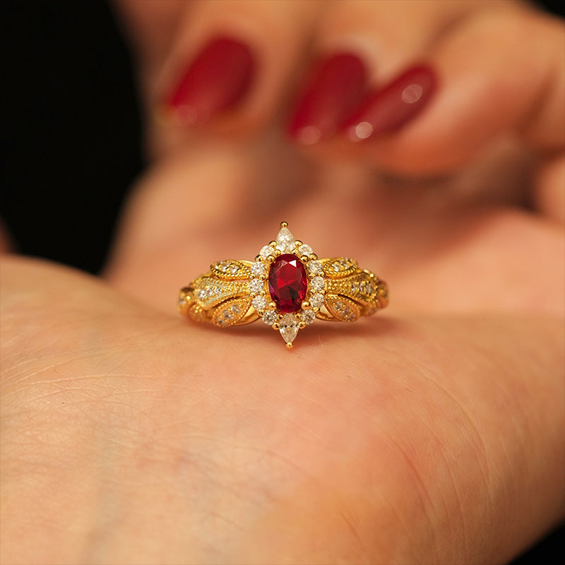 High-end Sparkling Ruby Open Ring That Brightens The Complexion