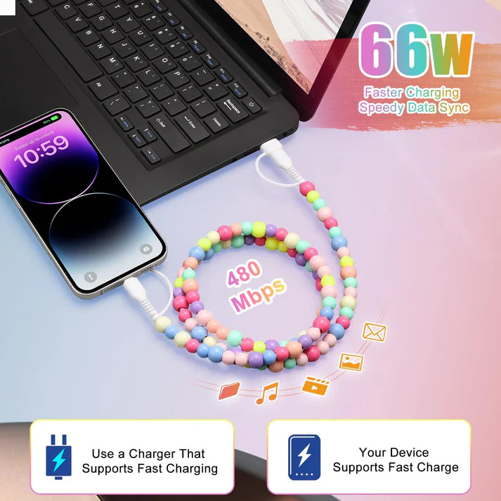 4-in-1 Beaded Charging Cord