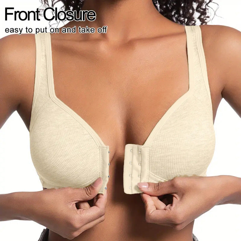 Wireless Front-Closure Push-Up Bra