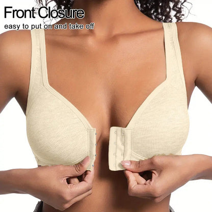 Wireless Front-Closure Push-Up Bra
