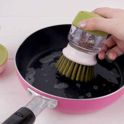 Soap Ease Soap Dispenser Brush – Press, Soap Comes Out Through Bristles, Refillable & No-Mess