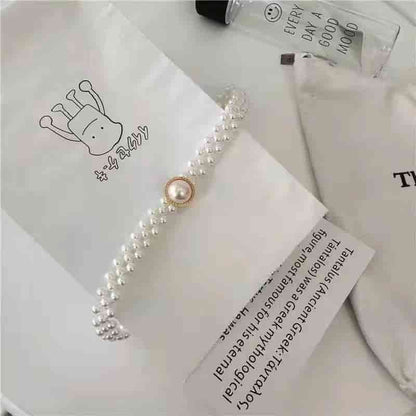 💎French Style Crystal & Pearl Waist Chain – Floral Elastic Belt, Dress Decorative Waistband, Adjustable & Elegant