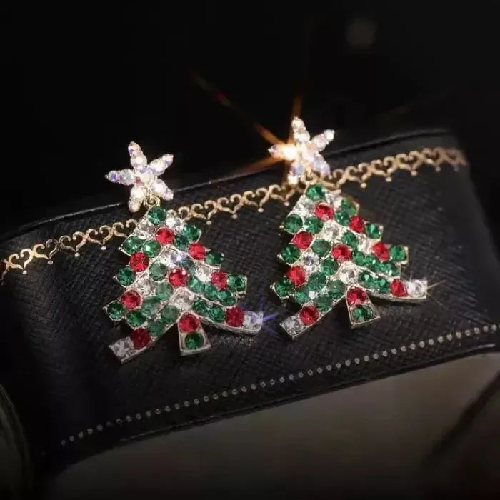 Shiny Christmas Tree Earrings