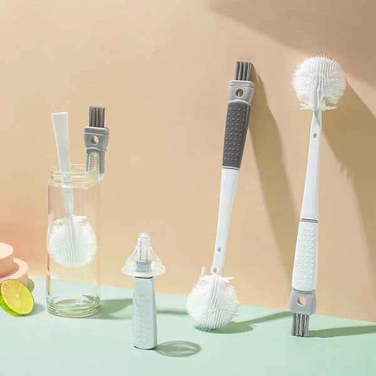 Detachable Long-Handle Silicone Cup Brush – Deep Reach for Tall Cups | Scratch-Free | for Thermos, Baby Bottles & Water Bottles