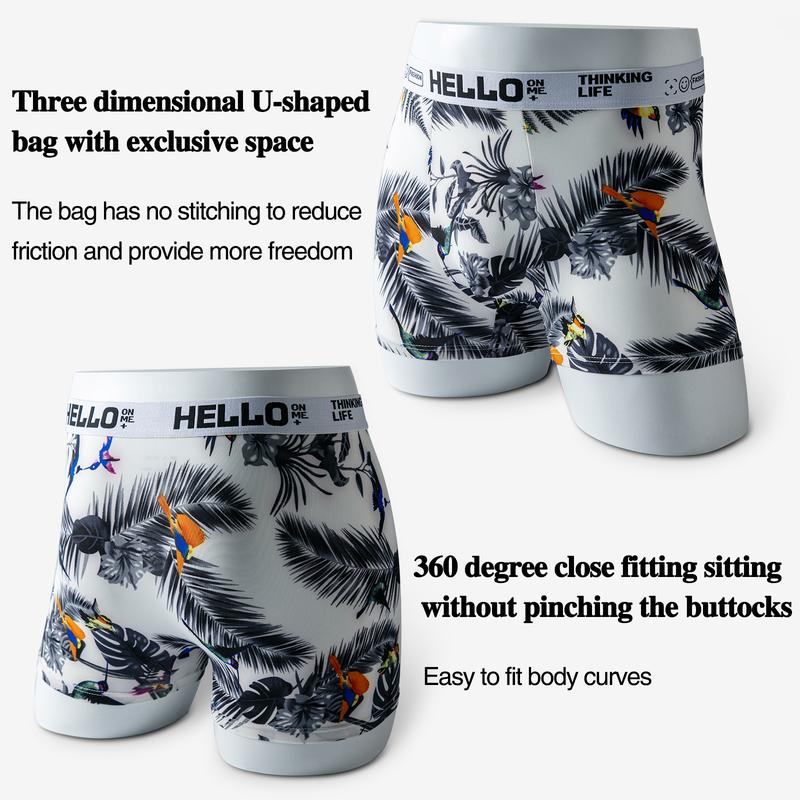 4-Pack Men's Ice Silk Boxer Briefs, Ultra Cooling, Breathable & Stretch