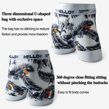 4-Pack Men's Ice Silk Boxer Briefs, Ultra Cooling, Breathable & Stretch