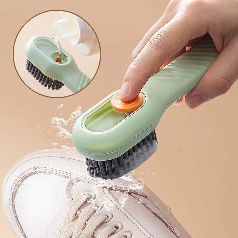 (Pack of 2)Press-to-Dispense Scrubbing Brush – Refillable & No Mess