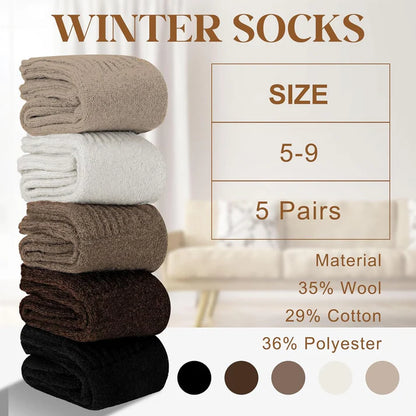 5 Pairs Women's Solid Mid-calf Socks