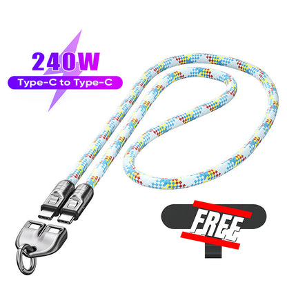 Type-C to Type-C 240W Charging Cable with Wearable Bracelet Design