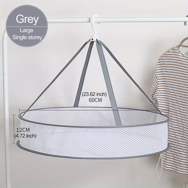 Multifunctional Folding Clothes Drying Basket, Flat Drying Net, Prevents Clothes from Distorting