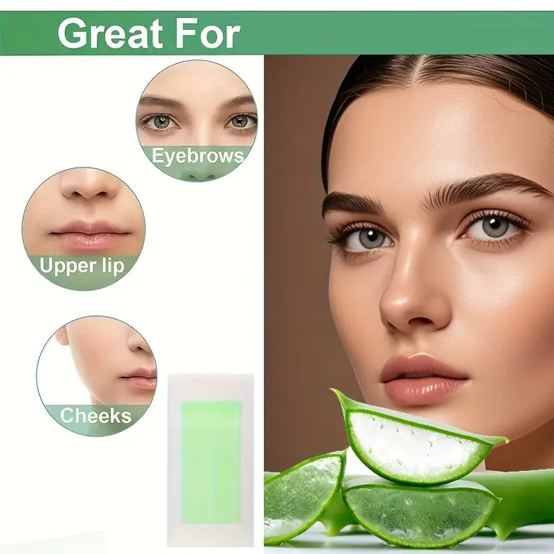 Tear-Off Hair Removal Wax Strips-Upper Lip/Eyebrow/Chin/Finger Hair Removal