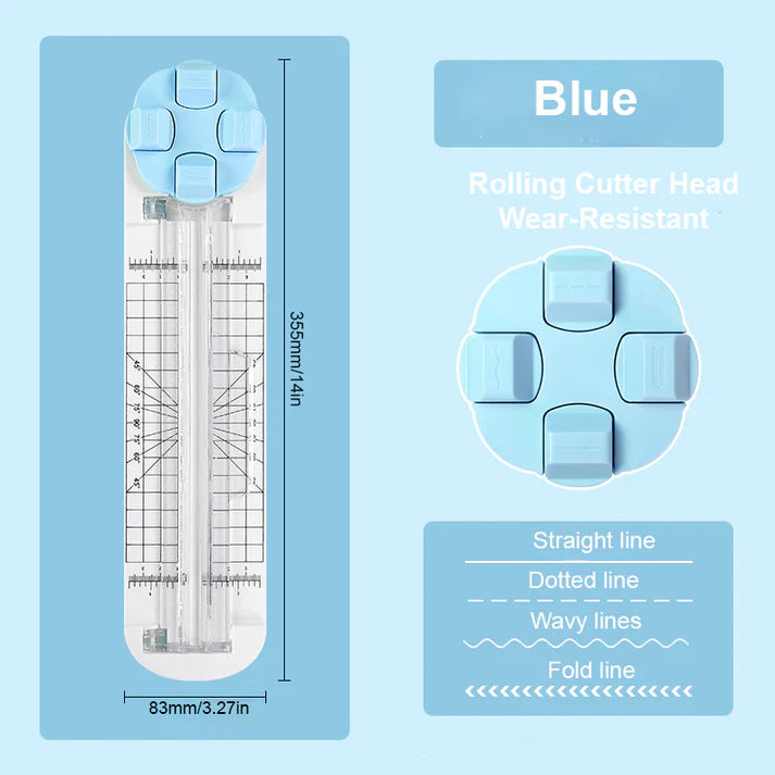 4-in-1 Paper Trimmer – Straight, Wave, Perforated & Creasing Blades