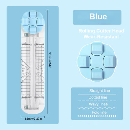 4-in-1 Paper Trimmer – Straight, Wave, Perforated & Creasing Blades