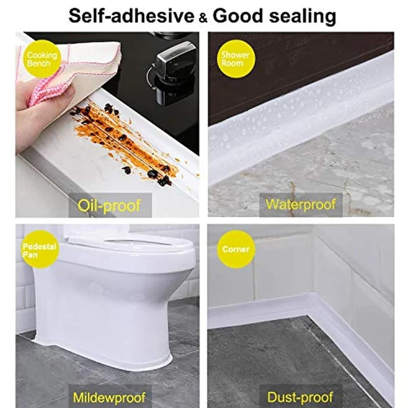 🚿Waterproof & Anti-Mold Self-Adhesive Tape – Universal for Bathroom & Kitchen, Seals Gaps