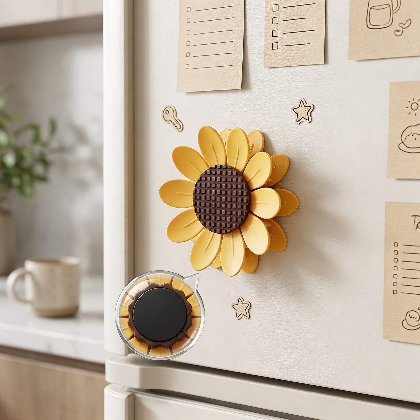 🌸Cute Flower Magnetic Clip – Holds Photos & Notes on Fridge, Perfect for Home & Office