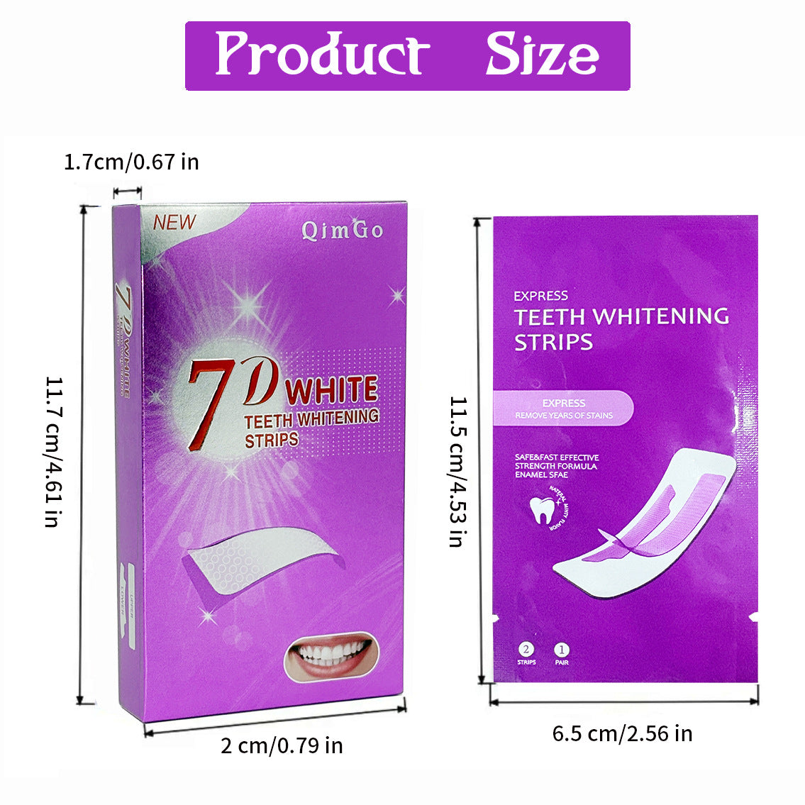 Purple Teeth Strips Daily Travel Use Teeth Whitening Strips