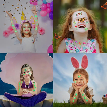 Glow-in-the-Dark Temporary Tattoos For Kids，Cute Animal Stickers