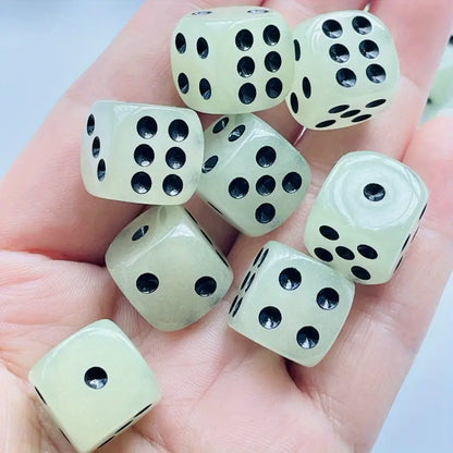 Glow-in-the-Dark Dice Set -12pcs, 14mm Acrylic Resin Dices