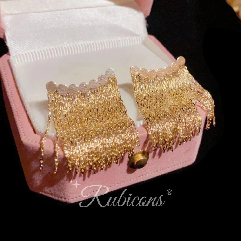 Retro Metallic Tassel Earrings