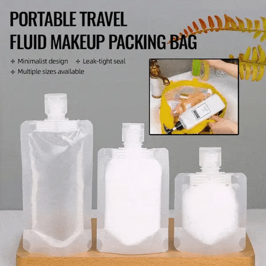 【10 PCS】Portable Travel Fluid Makeup Packing Bag