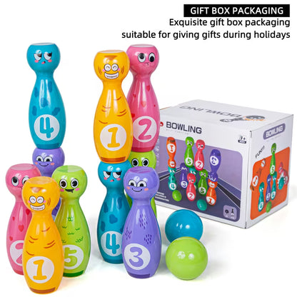 Bowling Toy Set With Cartoon Fun Expressions