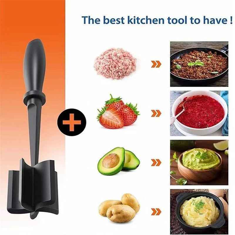 Meat Chopper & Shredder – Heat Resistant Ground Beef Smasher & Scraper, Non-Stick Pan Safe Cooking Tool