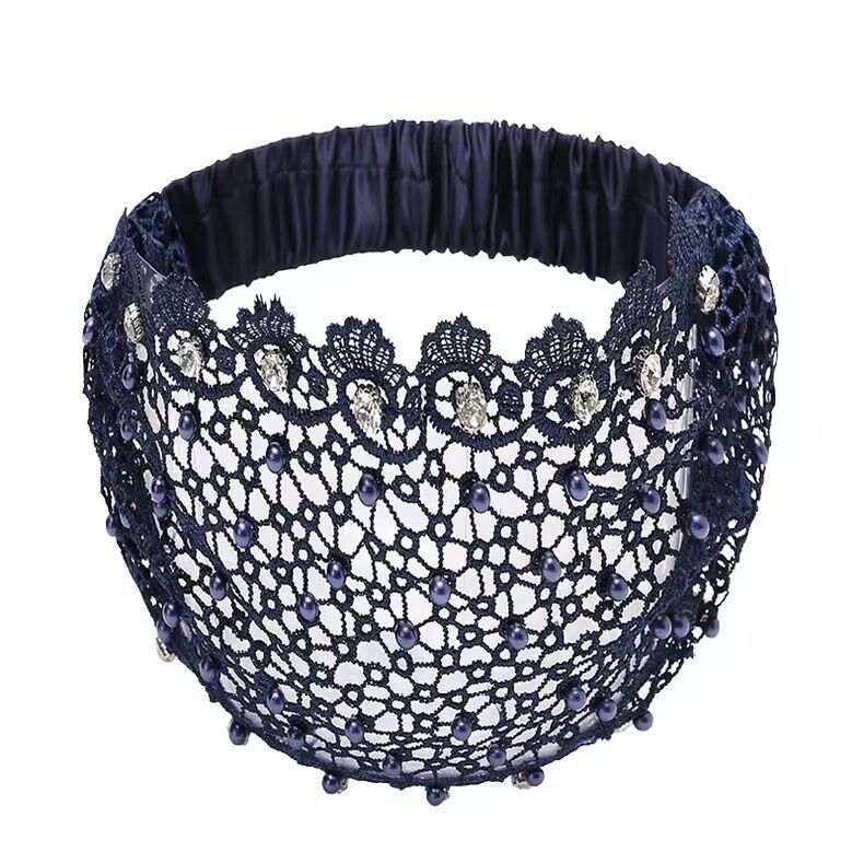 Plum Blossom Hollow Beaded Wide Headband – Elegant & Vintage, Flattering Wide Design for All Face Shapes