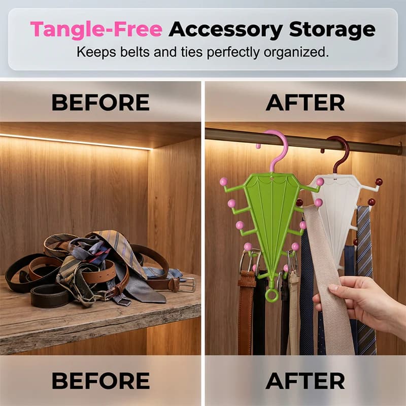 Multi-Functional V-Shaped Double Sided Hanger Storage Rack – Organizes Scarves, Hats & Bags, Dual-Sided & Space-Saving