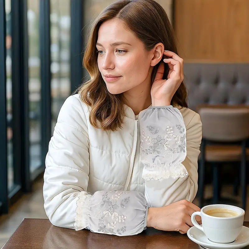 1 Pair Women's Elegant Floral Lace Sleeve Cuffs