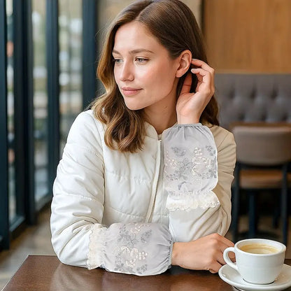 1 Pair Women's Elegant Floral Lace Sleeve Cuffs