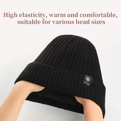Unisex Winter Warm Knit Hat with Fleece Lining and Ear Protection