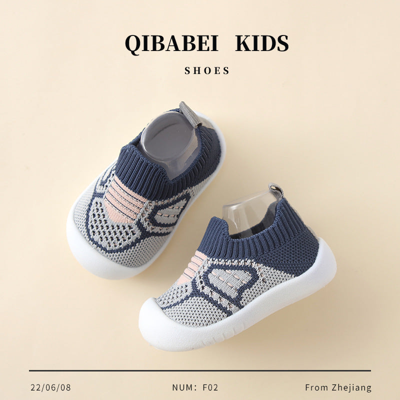 👶Baby Non-Slip Shoes – Breathable Mesh, Rubber Sole, for Home & Outings