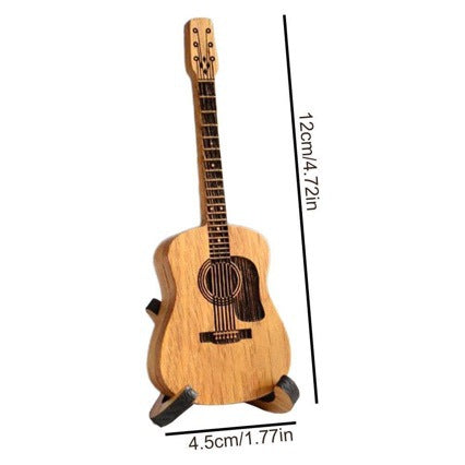 Mini Cute Edition Wooden Guitar Plectrum Case