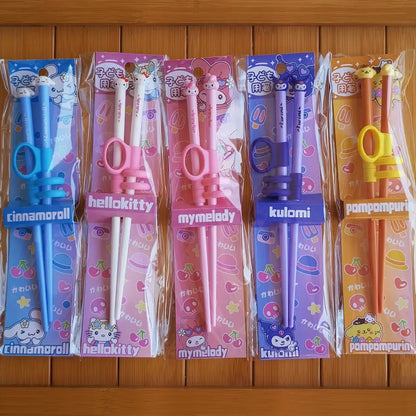 Sanrio for Kuromi & My Melody Cute Cartoon Chopsticks-Aids Proper Chopstick Grip