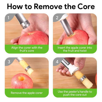 Stainless Steel 2-in-1 Fruit Corer and Peeler