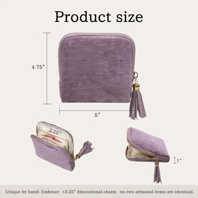 Jewelry zippered pocket case-Travel Jewelry Bag Portable Organizer