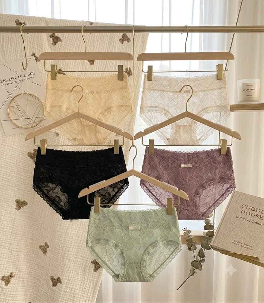 5PCS Women's Soft Lace Panties｜Breathable, Stretchy & Cotton Gusset