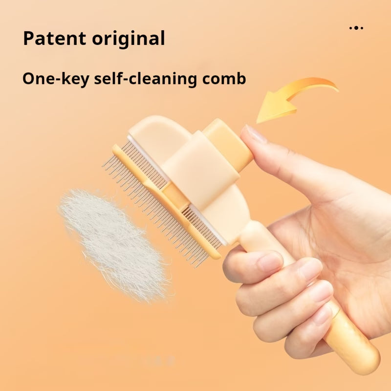 Portable Self-Cleaning Pet Brush – Comfortable Grooming Comb for Cats, Dogs & Small Pets