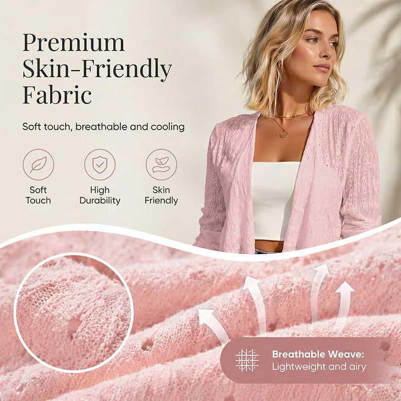 Women's Casual Textured Open Front Cardigan