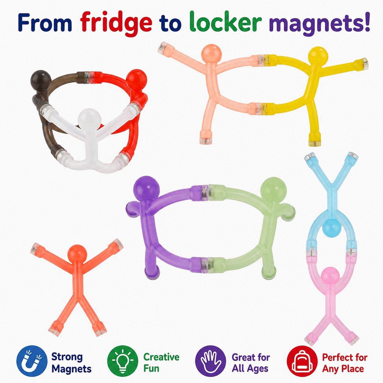 Colorful Magnetic Stickman Fidget Toys – Mini Stress Relief & Creative Building Toy