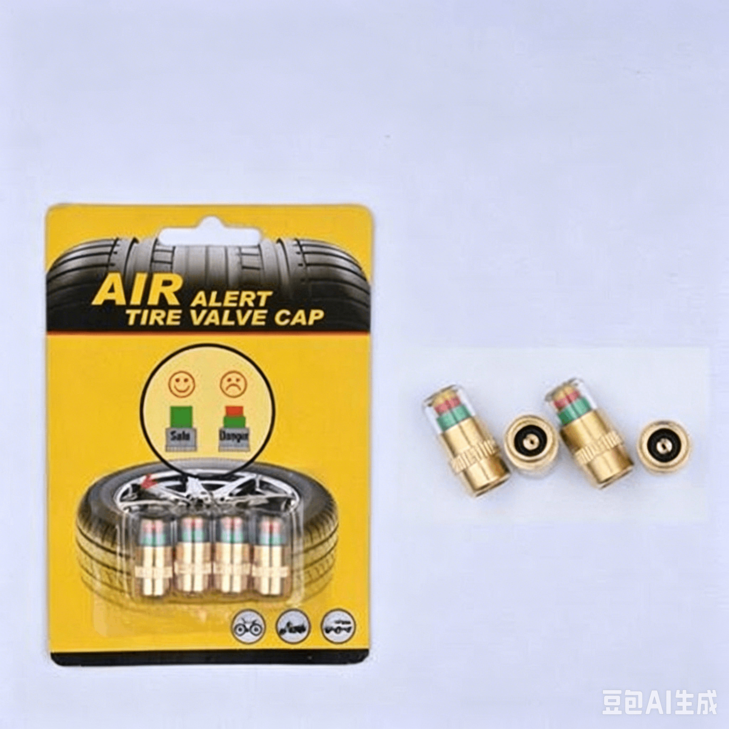 🚗Battery-Free Tire Pressure Monitoring Valve – Screw-On & Go, 3-Color Warning, Leak-Proof for Car & Motorcycle