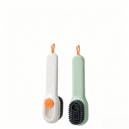 (Pack of 2)Press-to-Dispense Scrubbing Brush – Refillable & No Mess