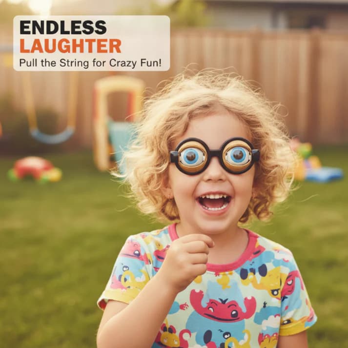 Funny Glasses with Winking Eye Mechanism – Blinking Eye Gag Glasses for Party Favors & Novelty Gifts