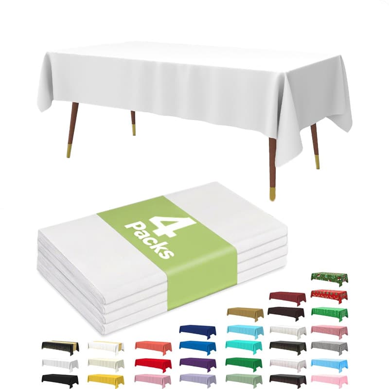 4 Pcs Disposable Tablecloth for Party, Wedding, Picnic & Event Decoration