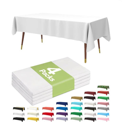 4 Pcs Disposable Tablecloth for Party, Wedding, Picnic & Event Decoration