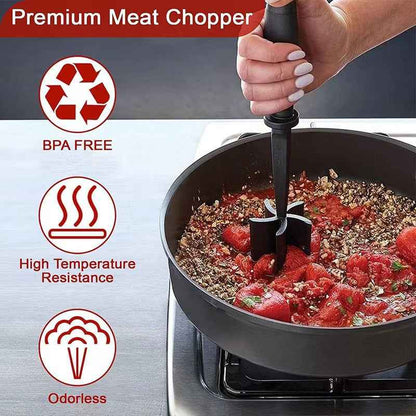 Meat Chopper & Shredder – Heat Resistant Ground Beef Smasher & Scraper, Non-Stick Pan Safe Cooking Tool
