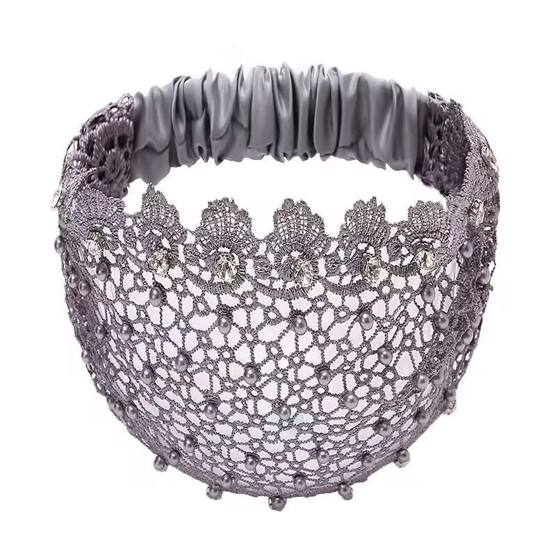 Plum Blossom Hollow Beaded Wide Headband – Elegant & Vintage, Flattering Wide Design for All Face Shapes