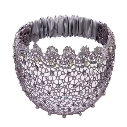 Plum Blossom Hollow Beaded Wide Headband – Elegant & Vintage, Flattering Wide Design for All Face Shapes