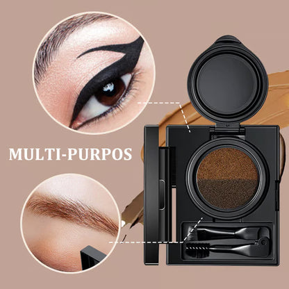 Dual-Color Cushion Eyebrow Pen & Eyeliner Gel - Waterproof & Sweatproof
